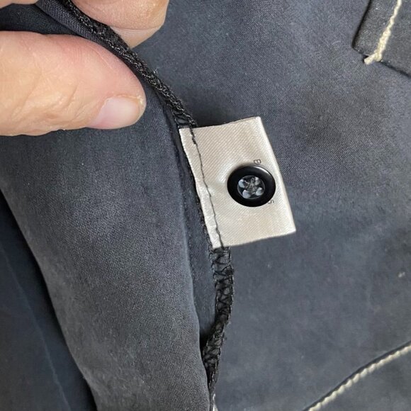 Pronto Uomo Mens Shirt Large Short Sleeve Gray Casual Button-Up Striped Travel - Picture 8 of 8